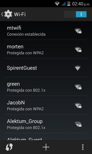 Ahora está conectado a la red Wi-Fi