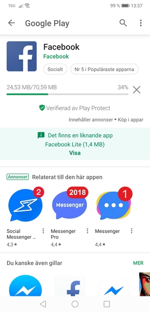 Vänta på att installationsprocessen avslutas