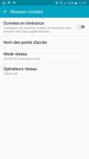Pour changer de réseau en cas de problèmes de réseau, sélectionnez Opérateurs réseau