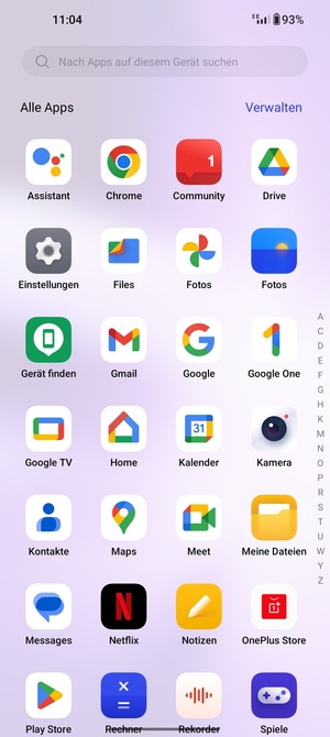 Wählen Sie Einstellungen