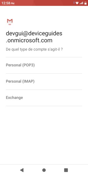 Sélectionnez Exchange