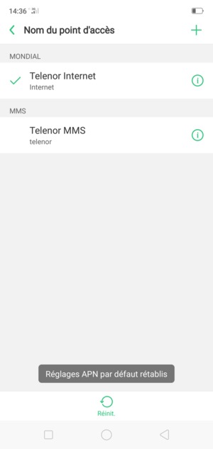 Sélectionnez Nouvel APN