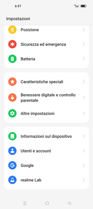 Seleziona Informazioni sul dispositivo