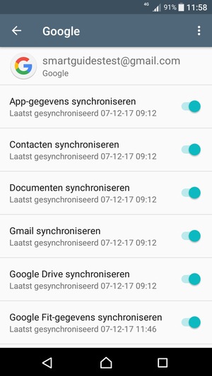 Selecteer de Menu-knop