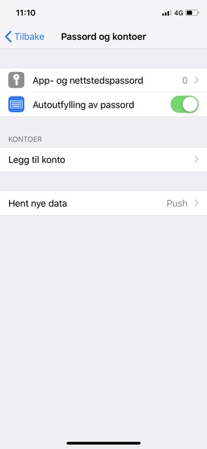 Velg Legg til konto