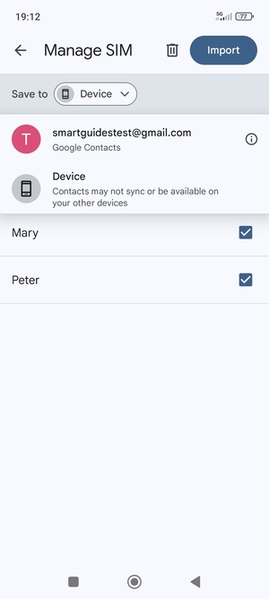 Select your Google account