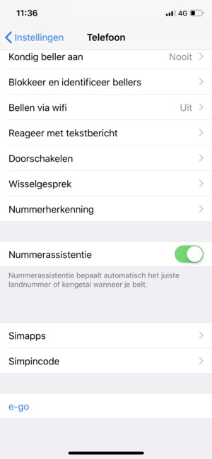 Selecteer Simpincode
