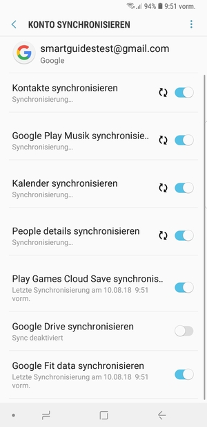 Ihre Kontakte von Google werden nun auf Ihr Galaxy synchronisiert