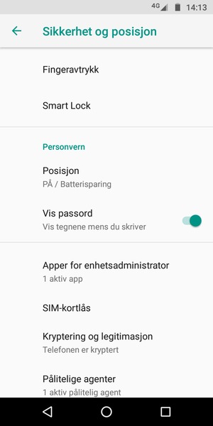 Bla til og velg Posisjon
