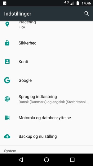 Scroll til og vælg Sikkerhed