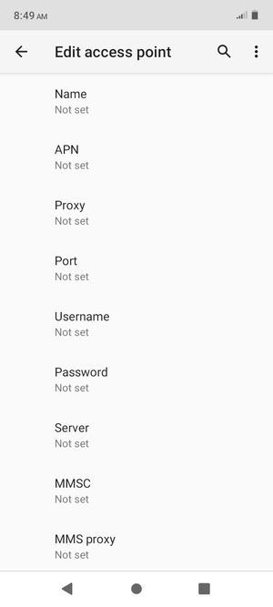 Enter Internet information