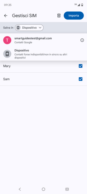 Seleziona il tuo account Google