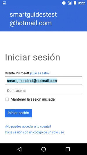 Introduzca su contraseña y seleccione Iniciar sesión