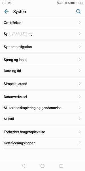 Vælg Systemopdatering