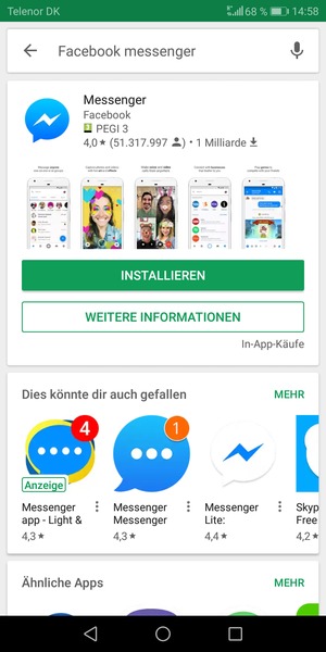Wählen Sie die App
