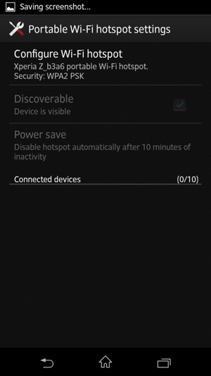 Select Configure Wi-Fi hotspot