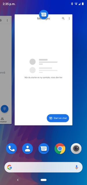 Dra apper opp for å lukke dem