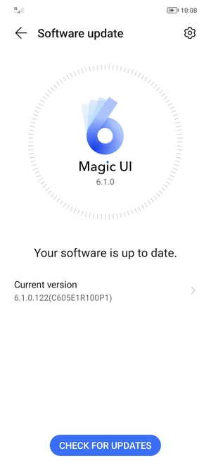 If your phone is up to date, you will see the following screen