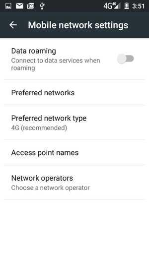 To change network if network problems occur, select Network operators