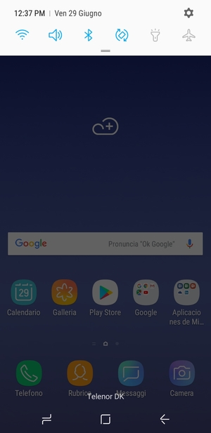 Scorri nuovamente verso il basso il menu in alto