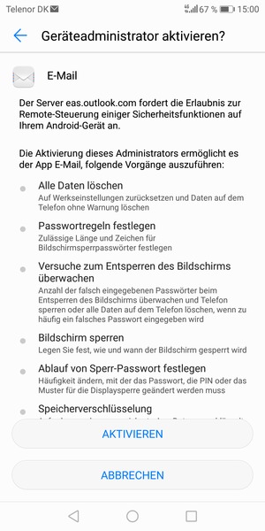 Wählen Sie AKTIVIEREN