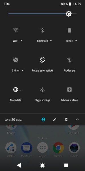 Justera ljusstyrkan till den önskade nivån