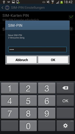 Geben Sie Ihre Neue SIM-PIN ein und wählen Sie OK