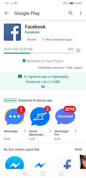 Afvent at installeringen er afsluttet