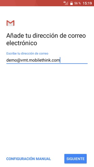 Introduzca su dirección de correo electrónico y seleccione SIGUIENTE