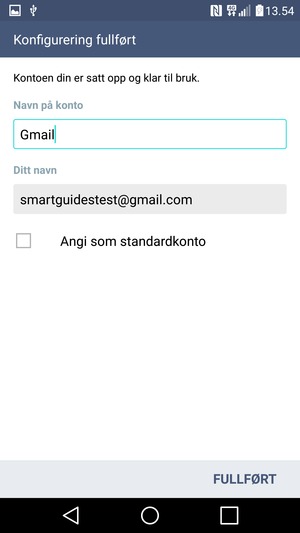 Gi kontoen din et navn, og skriv inn navnet ditt. Velg FULLFØRT