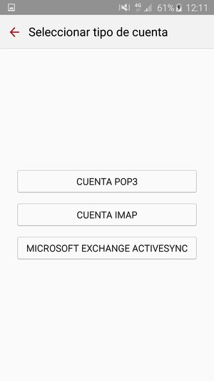 Seleccione MICROSOFT EXCHANGE ACTIVESYNC