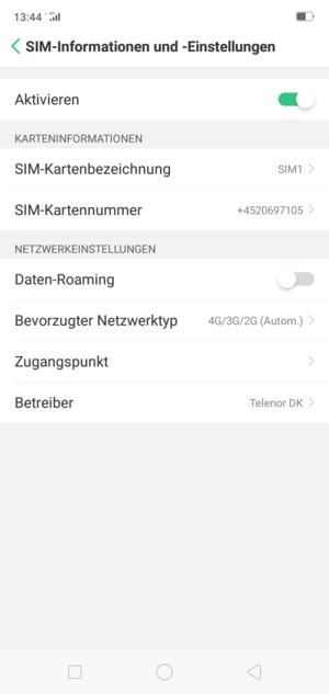 Um das Netzwerk zu wechseln, falls Probleme auftreten, wählen Sie Betreiber