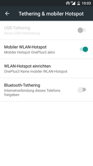 Ihr Handy ist jetzt für die Verwendung als Modem eingerichtet