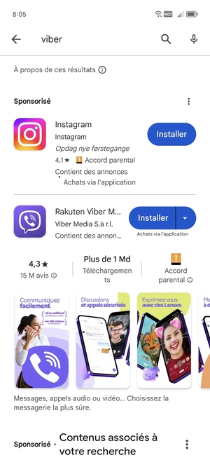 Sélectionnez l'appli