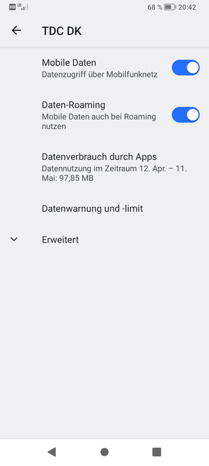 Schalten Sie Daten-Roaming an oder aus