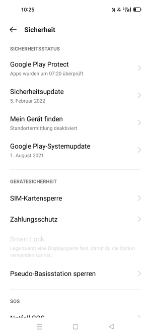 Wählen Sie  SIM-Kartensperre