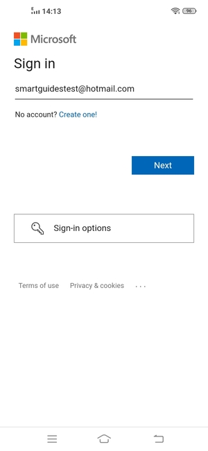 Enter your Email address and select Next