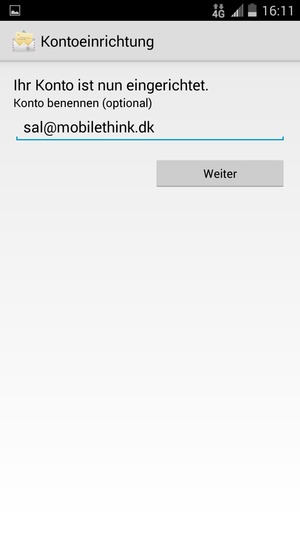 Geben Sie Ihrem Konto einen Namen und wählen Sie Weiter