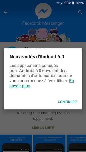 Sélectionnez CONTINUER