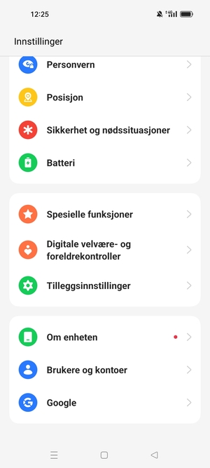 Bla til og velg Om enheten