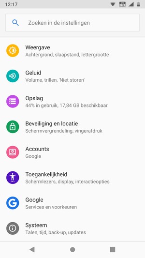 Scroll naar en selecteer Systeem