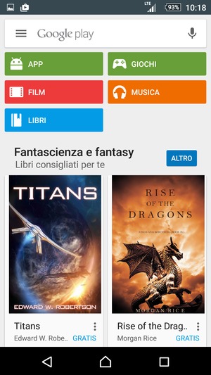 Seleziona la barra di ricerca