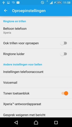 Selecteer Voicemail