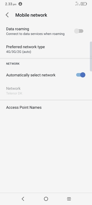 Select Access Point Names