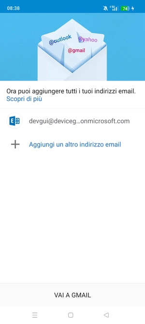 Seleziona VAI A GMAIL