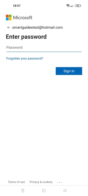 Enter your password and select Sign in