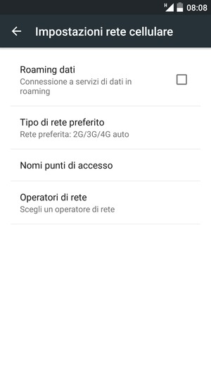 Seleziona Nomi punti di acceso