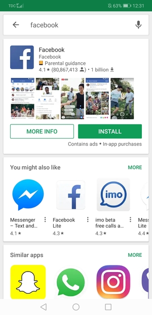 Select the app