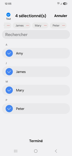 Sélectionnez Terminé