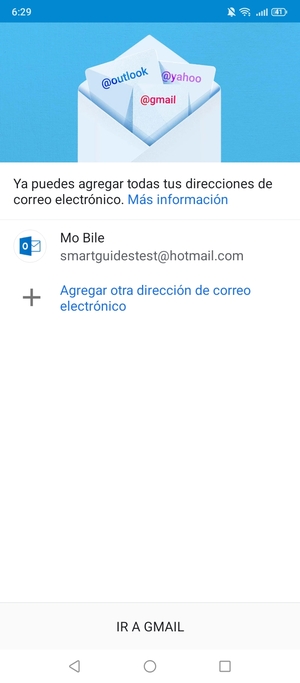 Seleccione IR A GMAIL